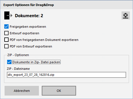 Drag Drop Export