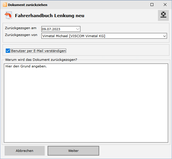 Dokument zurückziehen 02