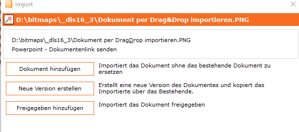 Dokument per Drag&Drop importieren