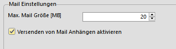 Servereinstellungen - Maximale MailgrÃ¶Ãe
