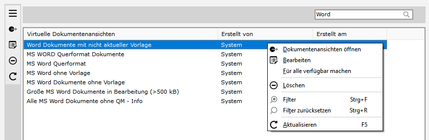 Ãbersicht - Virtuelle Dokumentenansichten