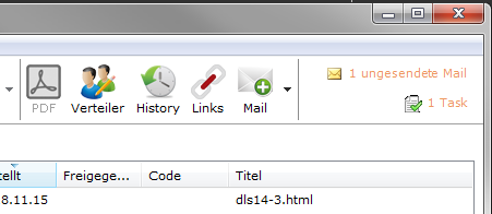 Nicht gesendete Mails und Tasks