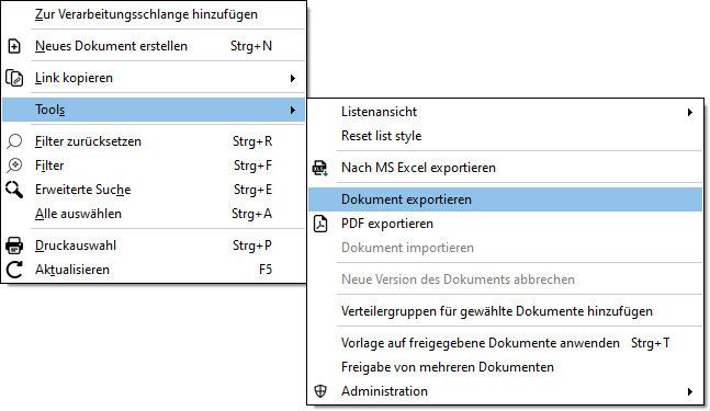 Dokumente exportieren 1