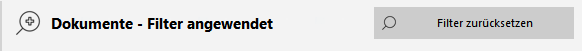 Dokumente suchen/filtern - Filter aufheben