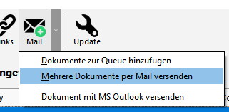 Mehrere Dokumente per Mail versenden - Popup