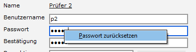 Benutzer - Standardpasswort zurÃ¼cksetzen