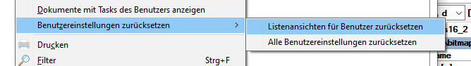 Benutzereinstellungen zurÃ¼cksetzen