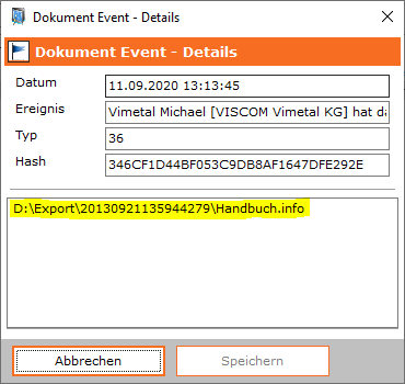 Document Event Info