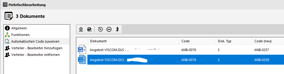 autocode - mehrfachbearbeitung - Ã¤ndern