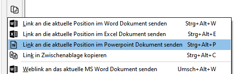 Powerpoint - Dokumentenlink senden