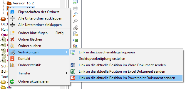 Powerpoint - Ordnerlink senden