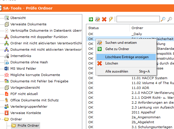 saTools - LÃ¶schbare Ordner