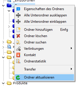 Ordner aktualisieren