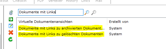 Virtuelle Ansichten - Dokumente mit Links
