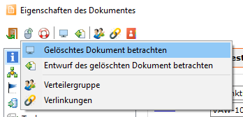 GelÃ¶schte Dokumente - Eigenschaften - Dokumente betrachten