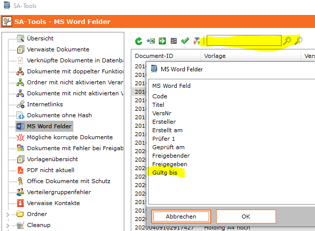 SA - Tools - MS Word Felder