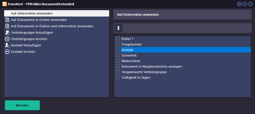 Ordner - Erweitert - Kontakt
