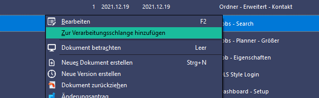 Verarbeitungsschlange