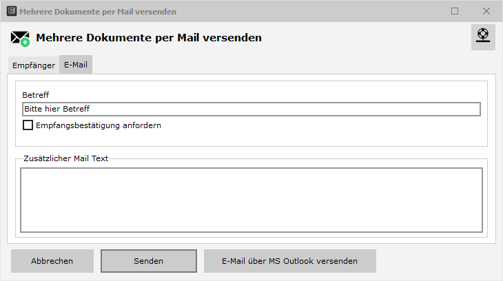 Mehrere Dokumente per Mail versenden - Mail