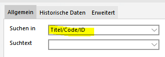 19.1 Dokumente suchen (Titel,Code,ID)