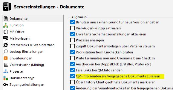 QM Info senden - Freigegeben