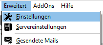 MenÃ¼ - Erweitert - Einstellungen