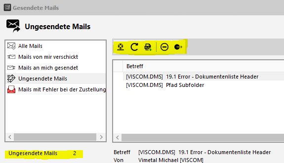 19.1 Gesendete Mails
