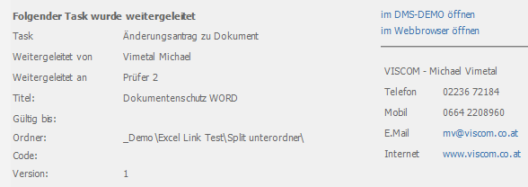 19.1 Task weiterleiten - Mailing