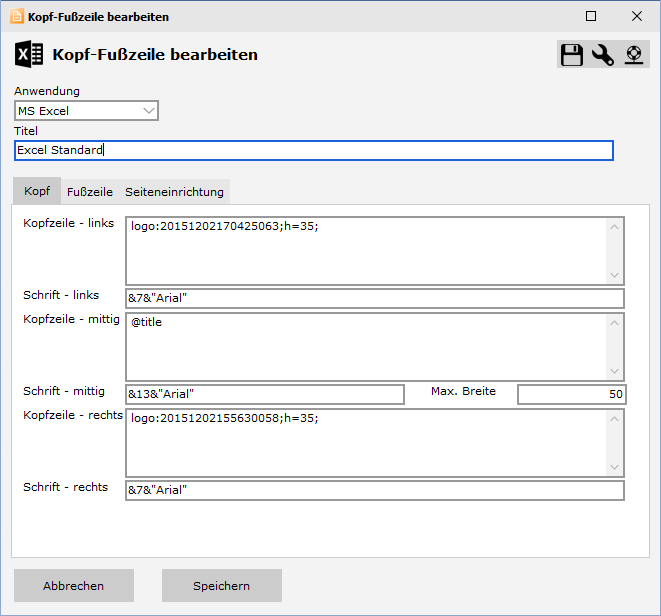 MS Excel Kopf und FuÃzeile 02