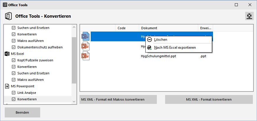 MS Office Tools - Powerpoint - Konvertieren
