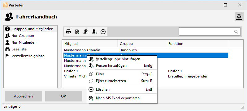 Dokumentenverteiler - Hauptfenster