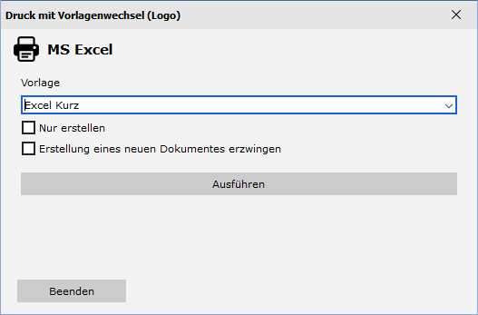 Druck mit Vorlagenwechsel - MS Excel