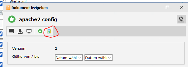 Benutzerdefinierte Dokumententasks - Dokumente   - Freigeben  Fenster