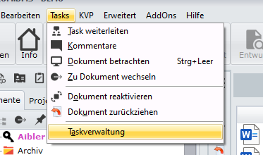 HauptmenÃ¼ - Taskanzeige