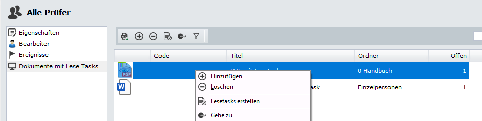 Lesetasks - Verteiler - Erstellen 1