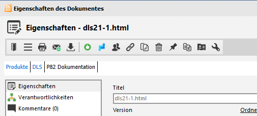 Dokumenteneigenschaften - breadcrumb