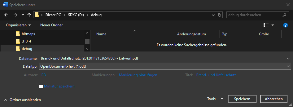 MS Word Saves as ODT