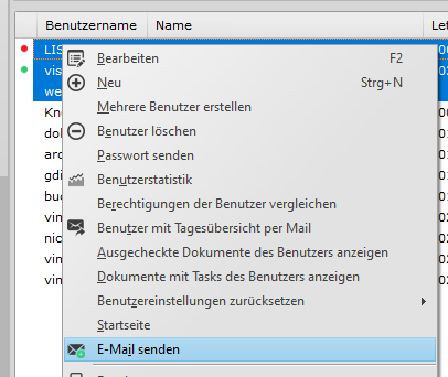 dls12-3 Userlist Mail senden